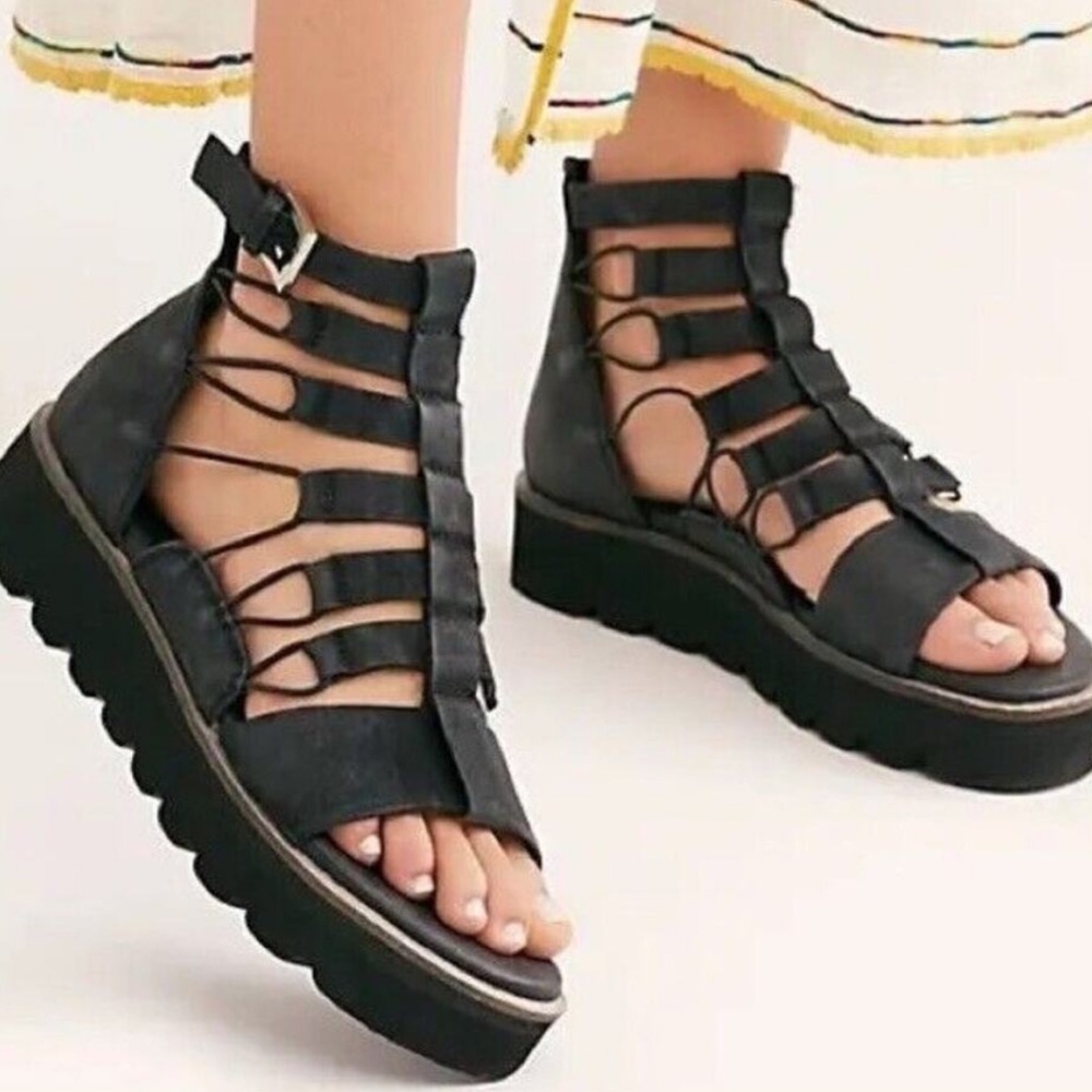Free People Boho Sunrise Sz 38 Platform Sandals